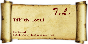Tóth Lotti névjegykártya